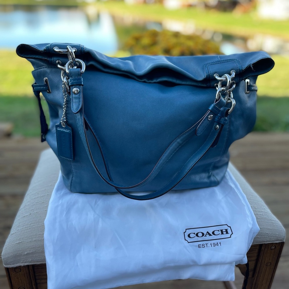 Blue Coach Leather Purse